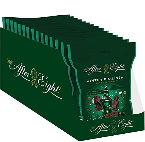 NESTLÉ AFTER EIGHT Winter Pralinés, Pralinen glutenfrei aus dunkler Schokolade, Schokoladenfiguren mit Minzfüllung, 15er Pack (15 x 65g) von After Eight