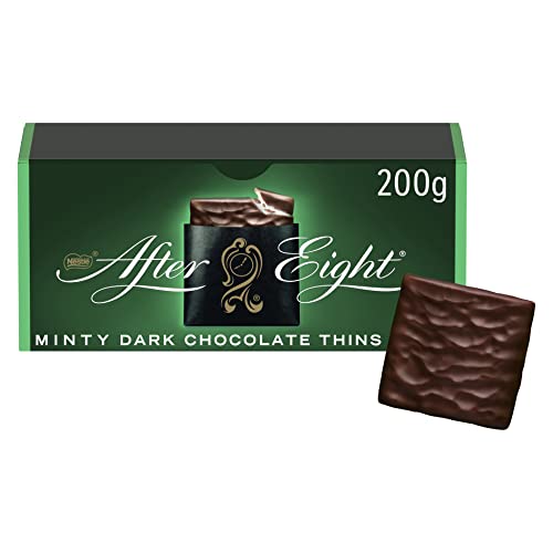 NESTLÉ AFTER EIGHT, hauchdünne Schokoladen-Täfelchen aus dunkler Schokolade mit Pfefferminz-Cremefüllung für Genießer, 1er Pack (1x200g) von After Eight