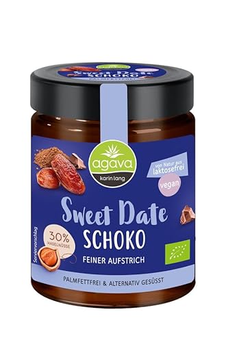 agava Sweet Date Schoko Aufstrich 30 % Haselnüsse 300 g von Agava