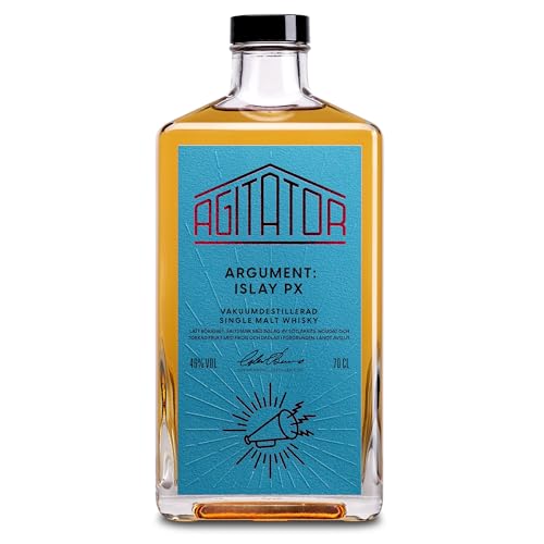 Agitator Argument Islay PX Whisky 70cl - Single Malt Whiskey 46% - Gereift in Islay & Pedro Ximenez Sherry Quarter Fässern - Leicht rauchig & salzig - Noten von süßem Lakritz, Nougat, Feigen & Datteln von Agitator