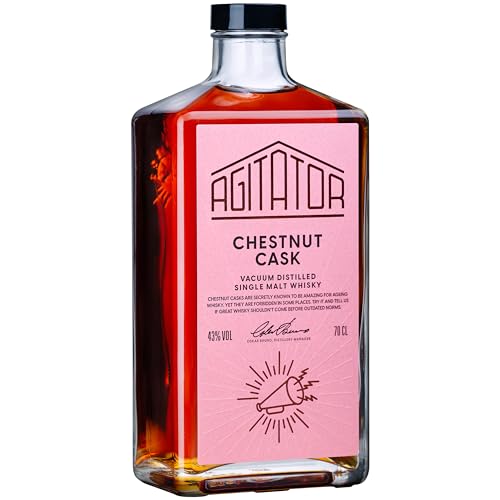 AGITATOR Chestnut Cask Single Malt Whisky | Chestnut Limited Edition Whisky | Rosinen | Beeren | Honig | Bourbon- & Kastanienfässer | Whiskey Geschenke für Männer | 43% Schwedischer Whisky 70cl von Agitator