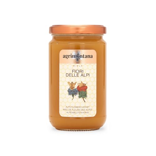 Agrimontana® | Honigblumen Alpen | Italienischer Alpenblumen-Piemonthonig im Glas - 400 Gr von Agrimontana