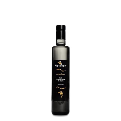 AGROPUGLIA - Monokultivar Coratina Natives Olivenöl Extra - 100% rein und natürlich, handwerkliche Produktion aus Apulien, Kaltgepresst, Flasche, 500 ml von Agropuglia