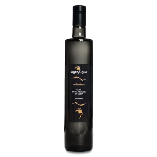 AGROPUGLIA - Monokultivar Coratina Natives Olivenöl Extra - 100% rein und natürlich, handwerkliche Produktion aus Apulien, Kaltgepresst, Flasche, 750 ml - Neue Ernte von Agropuglia
