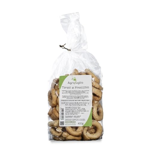 AGROPUGLIA - Apulische Fenchel-Taralli - Aromatischer und traditioneller Geschmack, mit Fenchelsamen und hochwertigen Ölen, 400g von Agropuglia