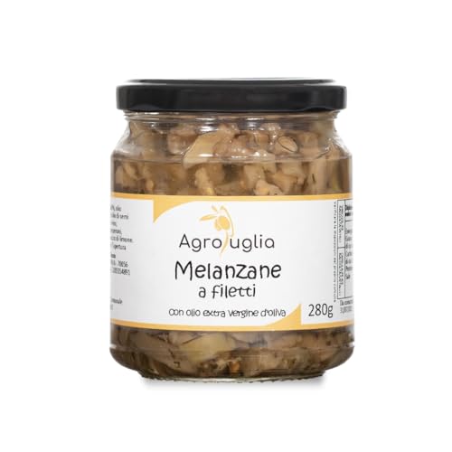 AGROPUGLIA Auberginenfilets - Geschnittene Auberginen in Nativem Olivenöl Extra - Authentischer Apulischer Geschmack, 280g von Agropuglia