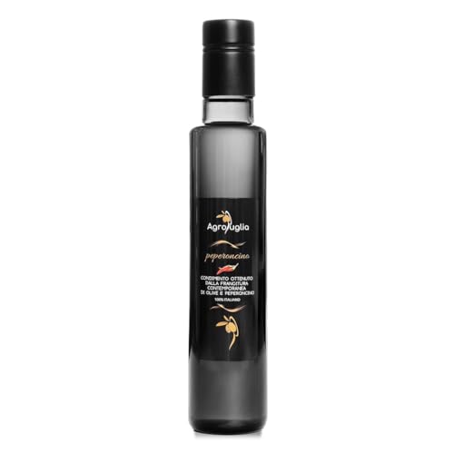 AGROPUGLIA - Chili aromatisiertes Öl - Natives Olivenöl extra, infundiert mit natürlichen Chilis, würzig und aromatisch, 250 ml von Agropuglia
