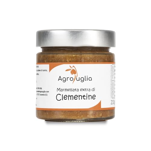 AGROPUGLIA Extra Klementinenmarmelade - Handgemachte Marmelade mit frischem Clementinenpüree - Ohne Konservierungsstoffe - Intensiver und natürlicher Geschmack, 210g von Agropuglia