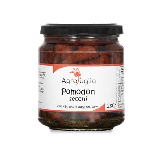 AGROPUGLIA Getrocknete Tomaten - Italienische sonnengetrocknete Tomaten in Nativem Olivenöl Extra - Authentischer Apulischer Geschmack, 280g von Agropuglia