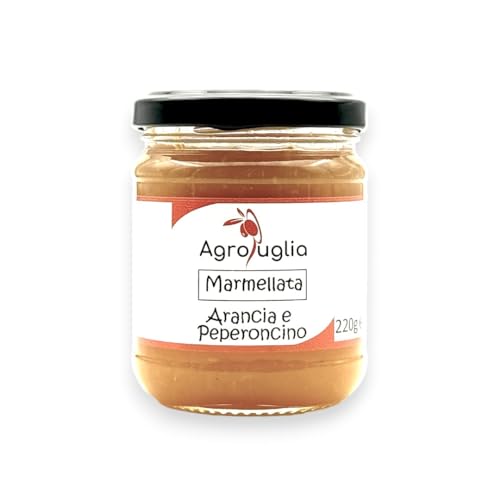 AGROPUGLIA Orangen- und Chilimarmelade - Handgemachte Marmelade mit Orangen und Chili - Ohne Konservierungsstoffe - Intensiver und würziger Geschmack von Agropuglia