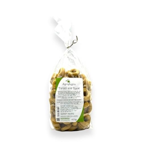 AGROPUGLIA - Rüben-Taralli - 400 g - Handwerkliche Taralli mit Weichweizenmehl, Nativem Olivenöl Extra und Rüben - Italienisches Produkt ohne Konservierungsstoffe von Agropuglia