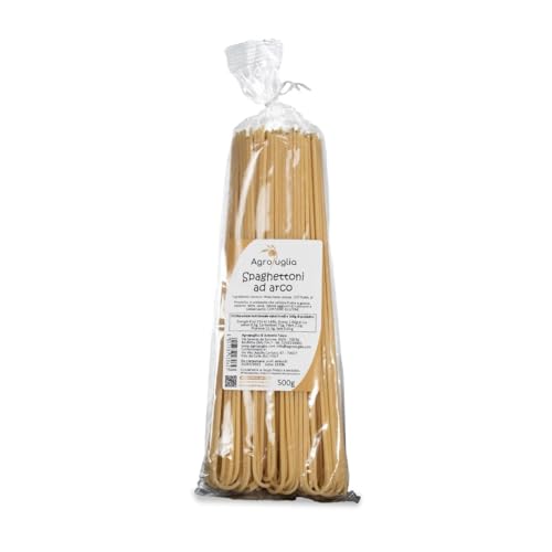 AGROPUGLIA Spaghettoni ad Arco - Handgemachte Pasta mit gemahlenem Hartweizengrieß - Ohne Farbstoffe und Konservierungsstoffe - Kochzeit 9 Minuten, 500g von Agropuglia