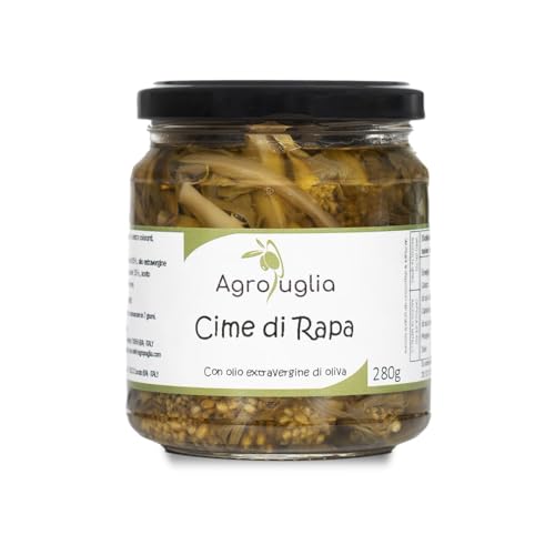 AGROPUGLIA Stängelkohl in Öl - Marinierter Stängelkohl in Nativem Olivenöl Extra - Authentischer Apulischer Geschmack, 280g von Agropuglia