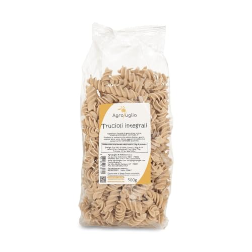 AGROPUGLIA Vollkorn Trucioli - Handgemachte Pasta mit Hartweizengrieß und Vollkornmehl - Ohne Farbstoffe und Konservierungsstoffe - Kochzeit 9 Minuten, 500g von Agropuglia