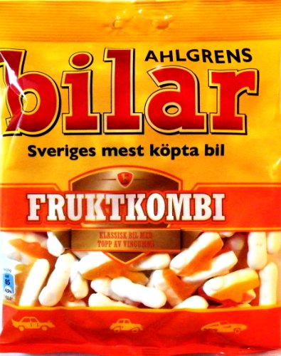Ahlgrens Bilar Fruktkombi - Schwedisch Frucht Marshmallow Autos Weich und Zäh Süßigkeiten 125g von Vantexi