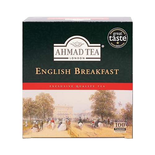 Ahmad Tea English Breakfast Teebeutel mit Band/Tagged, Schwarzer Tee, 200 gramm von Ahmad Tea