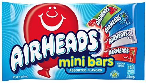 AirHeads Mini-Bar-Sortiment, verschiedene Früchte, einzeln verpackt, nicht schmelzend, 340 ml von Airheads