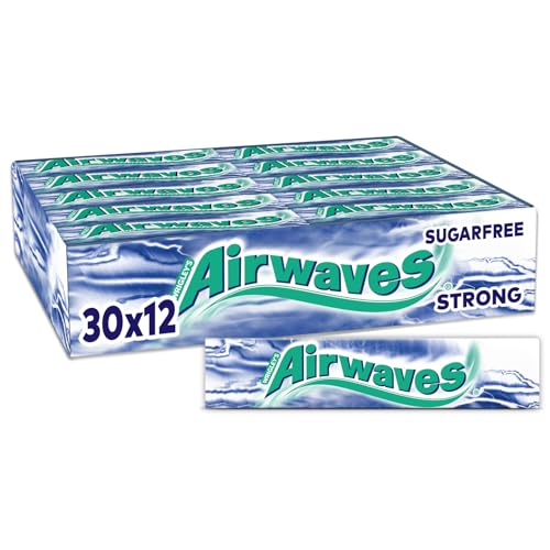 Airwaves Strong Sugarfree Chewing Gum, with Menthol Freshness, 30 Packs of 12 Dragees von AIRWAVES