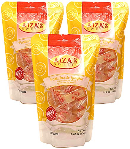 Aiza's Sweets, Pastillas de Langka – Kauige Milchbonbons mit reifer Jackfrucht (3 Stück), importiert aus den Philippinen, 134 ml (jeweils) von Aiza's Sweets