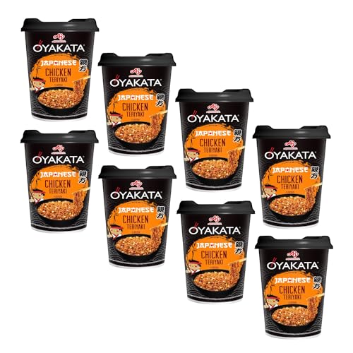 Oyakata® Instant-Gericht mit Sauce und Nudeln | Instant-Nudeln mit Hühnchengeschmack Teriyaki – 8 x 96 g | japanische Spaghetti Huhn von Ajinomoto