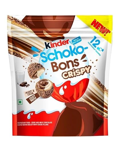 1x Kinder Crispy Schokobons Großpackung I Knusprige Reisstückchen in zarter Milchschokolade mit Haselnussfüllung + Delicious Scent © Probierduft von Al Duchan