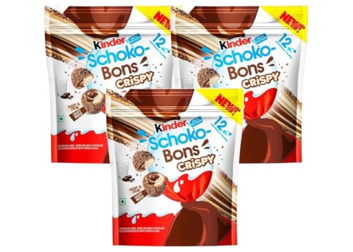 1x Kinder Crispy Schokobons I Knusprige Reisstückchen in zarter Milchschokolade mit Haselnussfüllung + Delicious Scent © Probierduft von Al Duchan