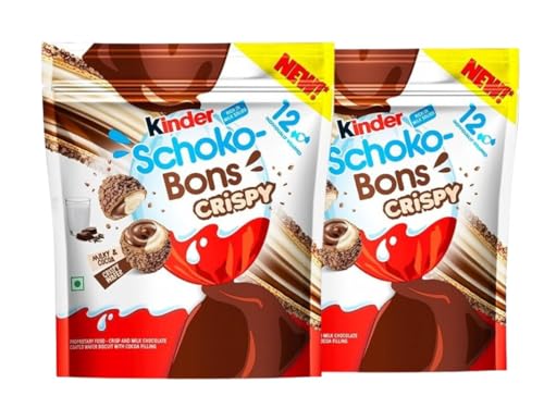 2x Kinder Crispy Schokobons I Knusprige Reisstückchen in zarter Milchschokolade mit Haselnussfüllung + Delicious Scent © Probierduft von Al Duchan