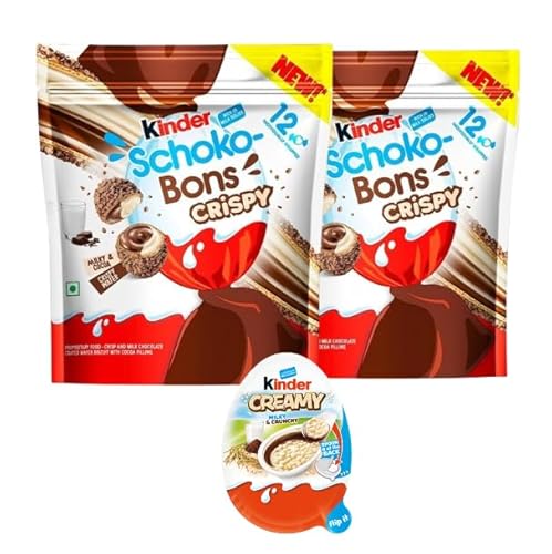 2x Kinder Crispy & 1x Kinder Creamy Schoko Mix-Pack I Kinder Schokobons Großpackung + Delicious Scent © Probierduft von Al Duchan