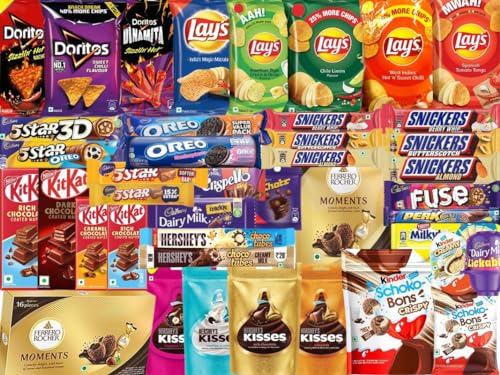 Internationale Süßigkeitenbox I Nur Qualitätsmarken I Snack Box I Schokolade & Chips Mix I Verschiedene Süßigkeiten I Perfekt geeignet für deinen EM Abend I OVP=30€ von Al Duchan