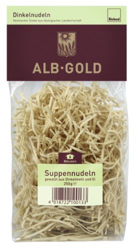 AEARJOHN ALB-Gold AG Bio Dinkel-Suppennudeln gewalzt, 6er Pack (6X 250 g) - Bio von Alb Gold