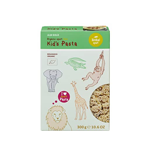 ALB-GOLD Bio Dinkel Kid´s Pasta Zoo I vegan I Bio Dinkel aus Deutschland I Kindernudeln in bunter Faltschachtel I 300g Packung I Hergestellt in Deutschland von Alb Gold