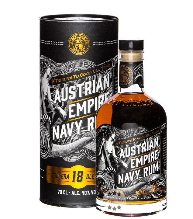 Austrian Empire Navy Rum Solera 18 (40 % Vol., 0,7 Liter) von Albert Michler Distillery