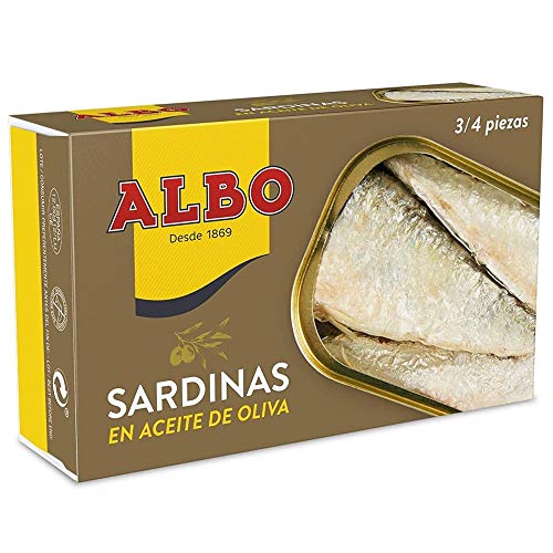 Albo Sardinen in Olivenöl - 120 G Neto - Packung mit 6 Einheiten von Albo