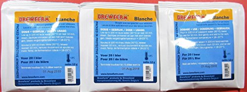 3 x BIERHEFE BREWFERM BLANCHE - Bier Hefe für Weißbiere | Trockenhefe fur Wiezenbieren Witbieren | Hefe weizen | Safbrew wb 06 | Homebrew | Brewing Yeast | Pilsner | Obergärige Hefe | Hefe Bierbrauen von AlcoFermBrew