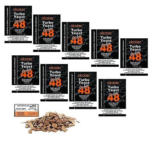 9 x Turbohefe - Alcotec Turbo Yeast 48 + Activated Carbon 175g, Hefe zur Gärung, Turbo Hefe, Hefe für Maische, Hefe für die Gärung, Wodka-Hefe von AlcoFermBrew