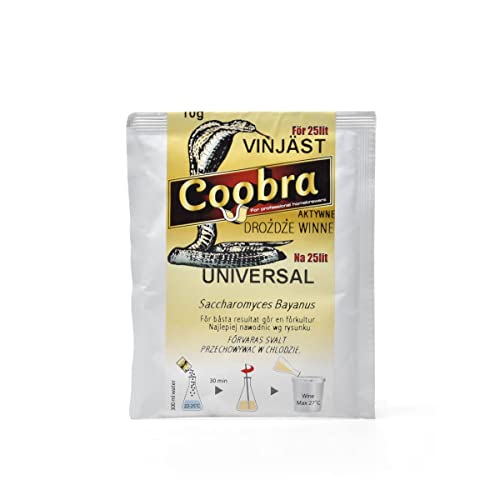 Aktive Weinhefe COOBRA UNIVERSAL 10g pro 25-30L Vergärung von Hausweinen aller Art - Pulver Weinhefe | Trockenhefe von AlcoFermBrew