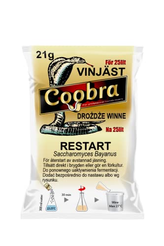 Aktive Weinhefe Coobra-Neustart ReStart 21g - Pulver Weinhefe | Trockenhefe | Referenzierung von AlcoFermBrew