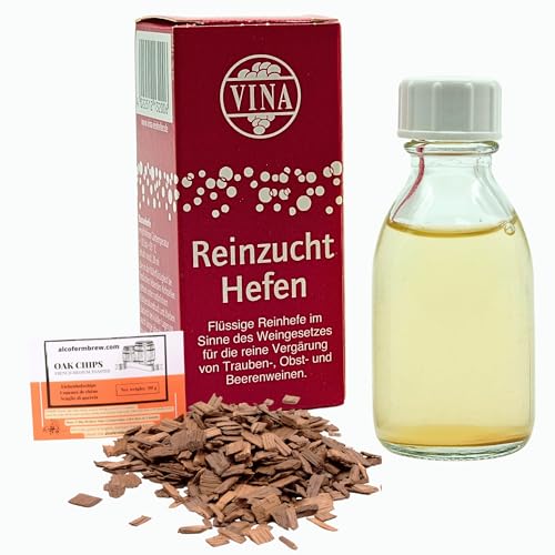 Portwein Weinhefe 28ml für 100L - Vina Wein Hefe, Hefe für Wein, Wein Flüssighefe, Gärhefe, Eichenholz Chips von AlcoFermBrew