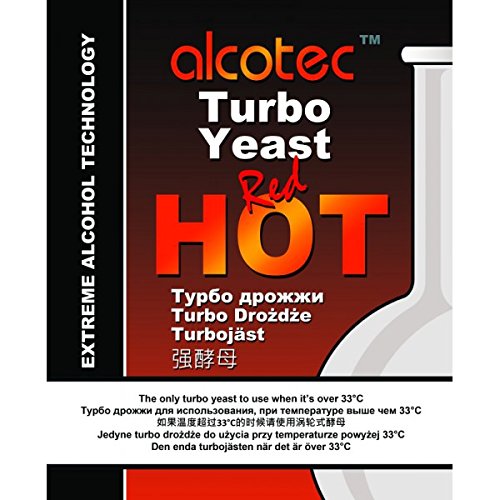 Alcotec Turbohefe - RED HOT 90g, Wodkahefe, Destillieren hefe, Hefe für Fusel, Hefe für Maische von AlcoFermBrew