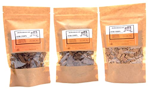 Eichenspäne-Set - 3 Packungen - Eichenholzchips | Französisch | Alterung des Alkohols | Alterung von Getränken von AlcoFermBrew