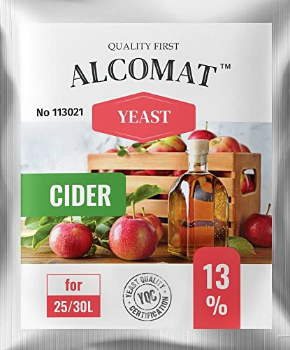 Alcomat Cider Hefe - Trockenhefe für Cidre - Yeast Alkohol Hefe Weinhefe auf 25 bis 30 Liter bis 13% - Weinhefe 1 Stück von Alcomat