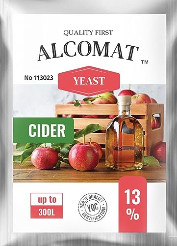 Alcomat Cider Hefe - Trockenhefe für Cidre - Yeast Alkohol Hefe Weinhefe auf 25 bis 30 Liter bis 13% - Weinhefe bis 300L von Alcomat