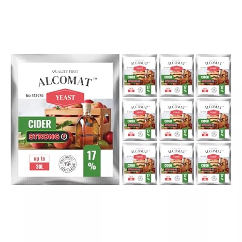 Alcomat Cider STRONG Ciderhefe 100g – Gärhefe für Apfelwein & Fruchtweine – Aktive Trockenhefe für 25-30L – Hohe Alkoholtoleranz bis 17% – Effiziente Gärung bei 12-30°C von Alcomat