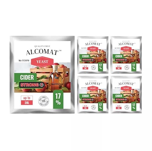 Alcomat Cider STRONG Ciderhefe 50g – Gärhefe für Apfelwein & Fruchtweine – Aktive Trockenhefe für 25-30L – Hohe Alkoholtoleranz bis 17% – Effiziente Gärung bei 12-30°C von Alcomat