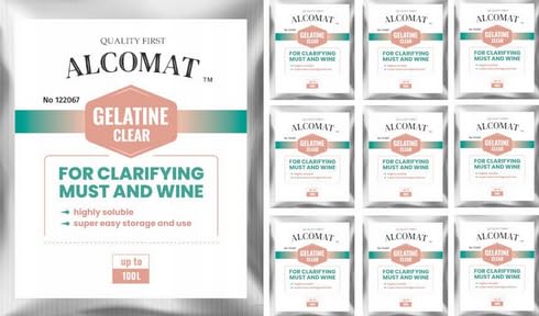 Alcomat Klärungsmittel – Gelatine Pulver Wein - Weinklärmittel für Weißweine und Rotweine, 5g 10 Stück von Alcomat