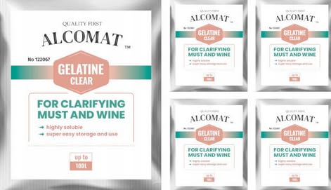 Alcomat Klärungsmittel – Gelatine Pulver Wein - Weinklärmittel für Weißweine und Rotweine, 5g 5 Stück von Alcomat