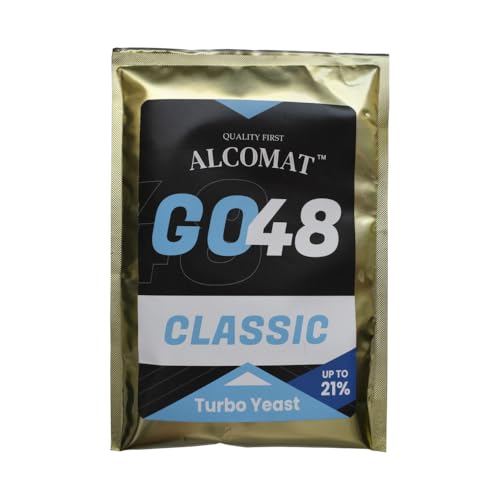 Alcomat GO 48 CLASSIC Turbo Trockenhefe | Reinzuchthefe für Wein- und Fruchtweinherstellung | Gärhefe für Wein, Fruchtwein und Met | Schnelle und Effiziente Fermentation bis 25L | 1x130g von Alcomat