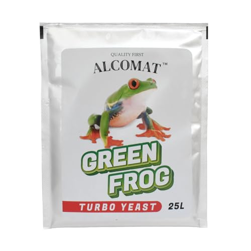 Alcomat GREEN FROG Turbo Yeast |Hefe und Nährstoffe, Alkohol Gärhefe Brennhefe | effektive Gärung von Zuckeransätzen und Früchten | Hohe Alkoholtoleranz | 1 Stück von Alcomat