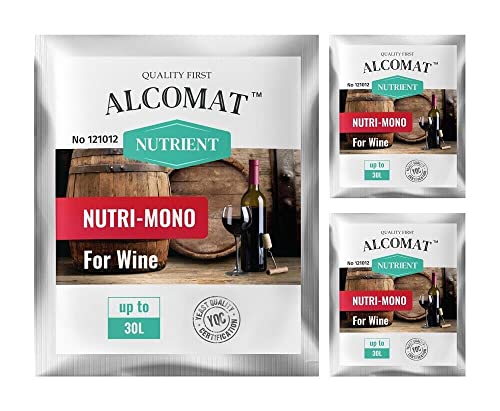 Alcomat NUTRI-MONO 3 Stück zu 10 g - Hefenahrung für schnelle und vollständige Gärung - Enthält YAN & Phosphor von Alcomat