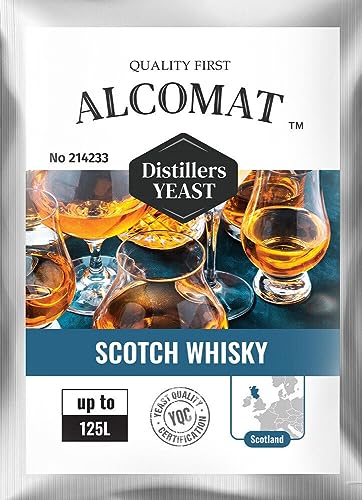 Alcomat Whiskyhefe 1er Pack - Hefe für Single Malt und Getreide-Whisky - Fermentation bei 18-32°C - Alkoholtoleranz über 15% - 50g bis 150L von Alcomat